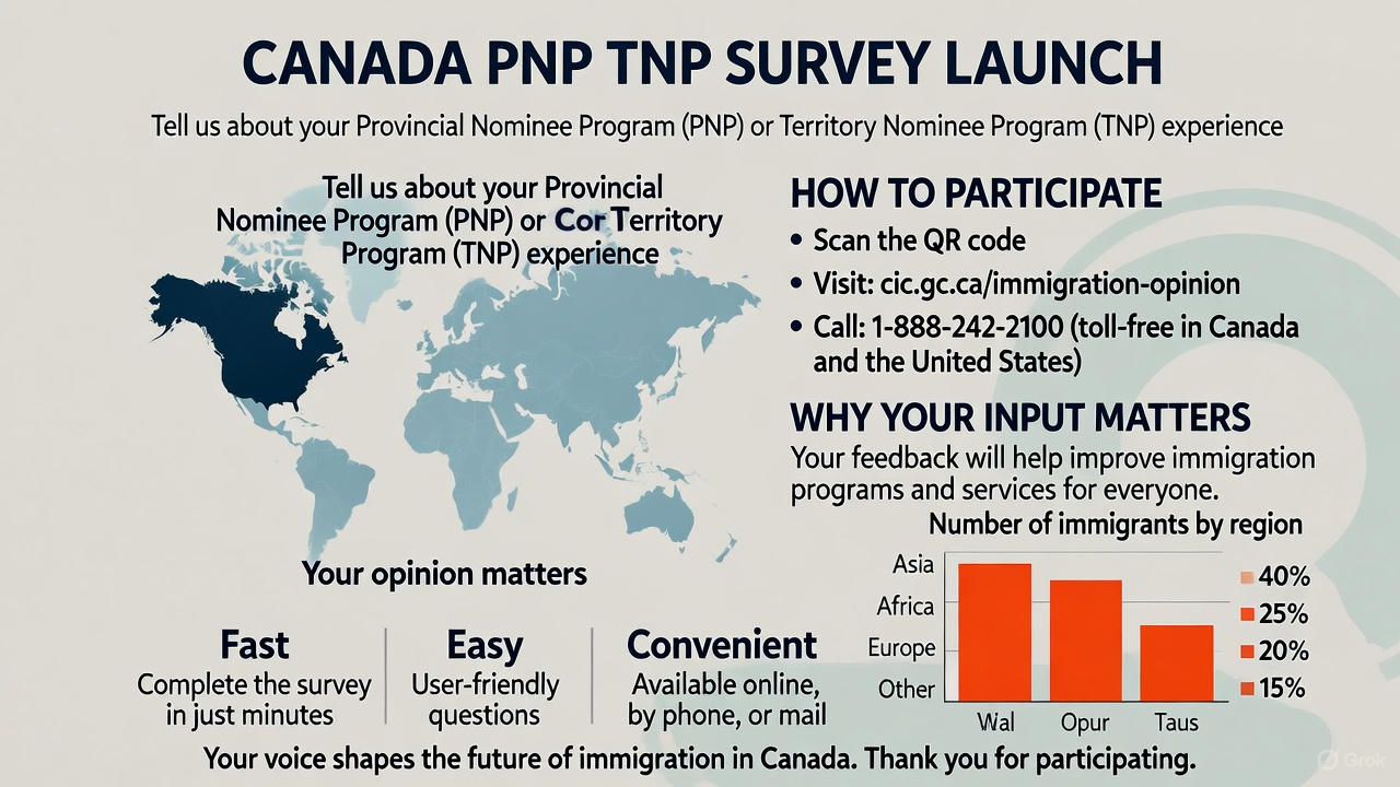 IRCC Launches PNP and TNP Client Survey: Shaping Canada’s Regional Immigration Future (Announced October 31, 2025)