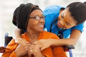 a caregiver and a woman