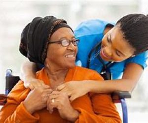 a caregiver and a woman