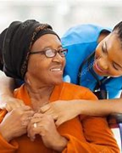 a caregiver and a woman