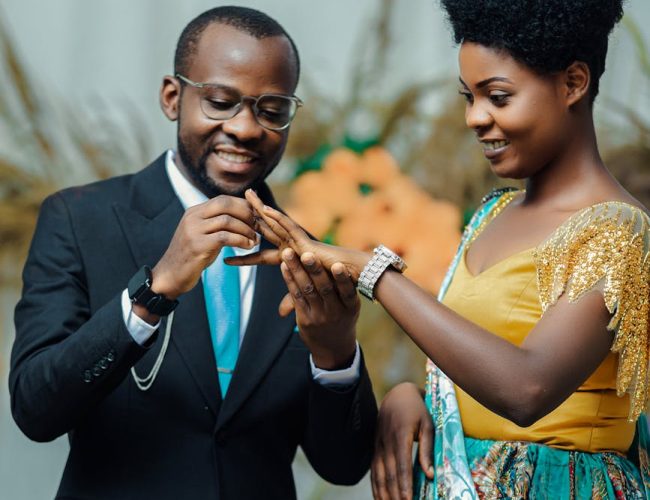 joyful engagement ceremony with ring exchange